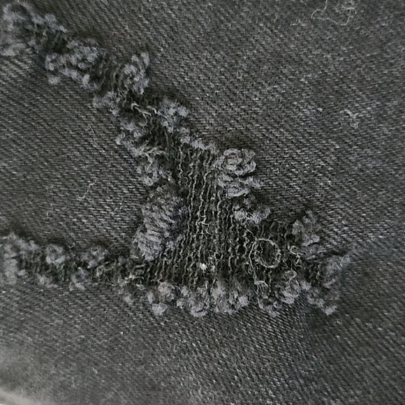 SHEIN Black High Rise Factory Distressed Jean Shorts - Picture 6 of 9